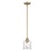 Designers Fountain Drake 60 Watt 1 Light Brushed Gold Mini-Pendant with Clear Hammered Glass Shade 96330-BG - alternate 1